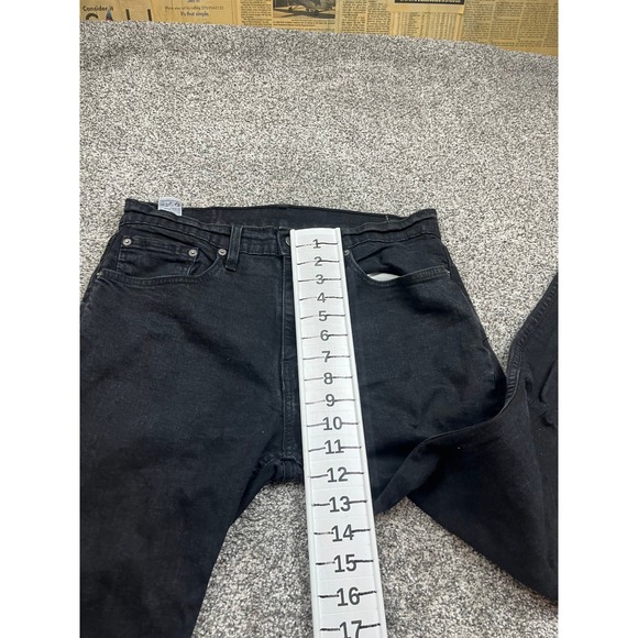 Levi Strauss 505 Jeans Mens 32x29 Regular Fit Black Denim Straight Leg - Picture 5 of 12